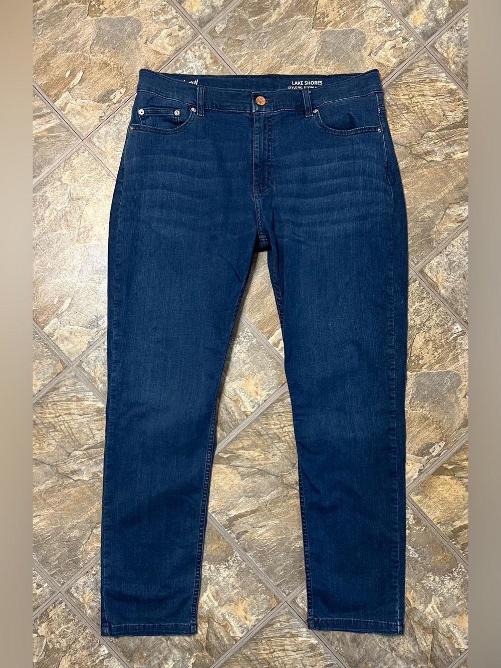 Mugsy Lake Shores Jeans Mens 38x32 Blue Stretch Straight Denim